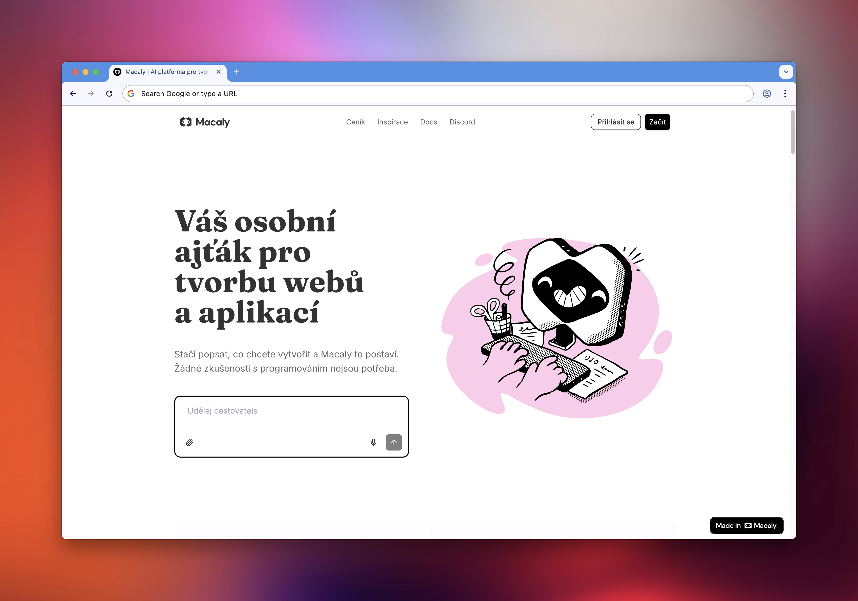 Macaly rozhraní - český AI asistent pro vývoj aplikací